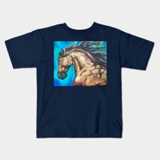 Gilded Buckskin Horse Painting Kids T-Shirt